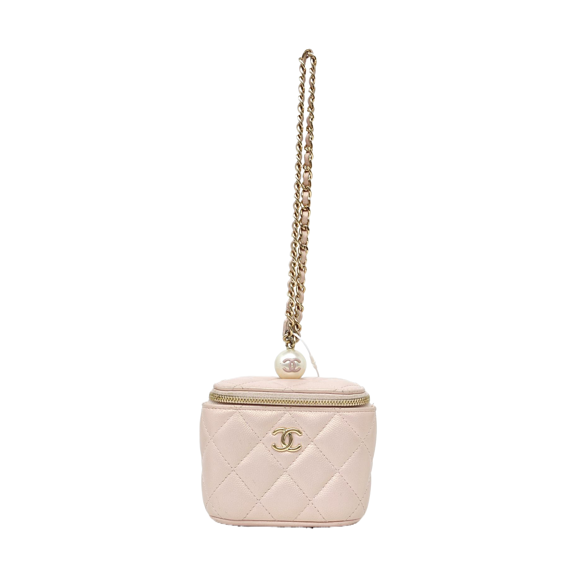 Quilted Calfskin Top Handle Bag Pink