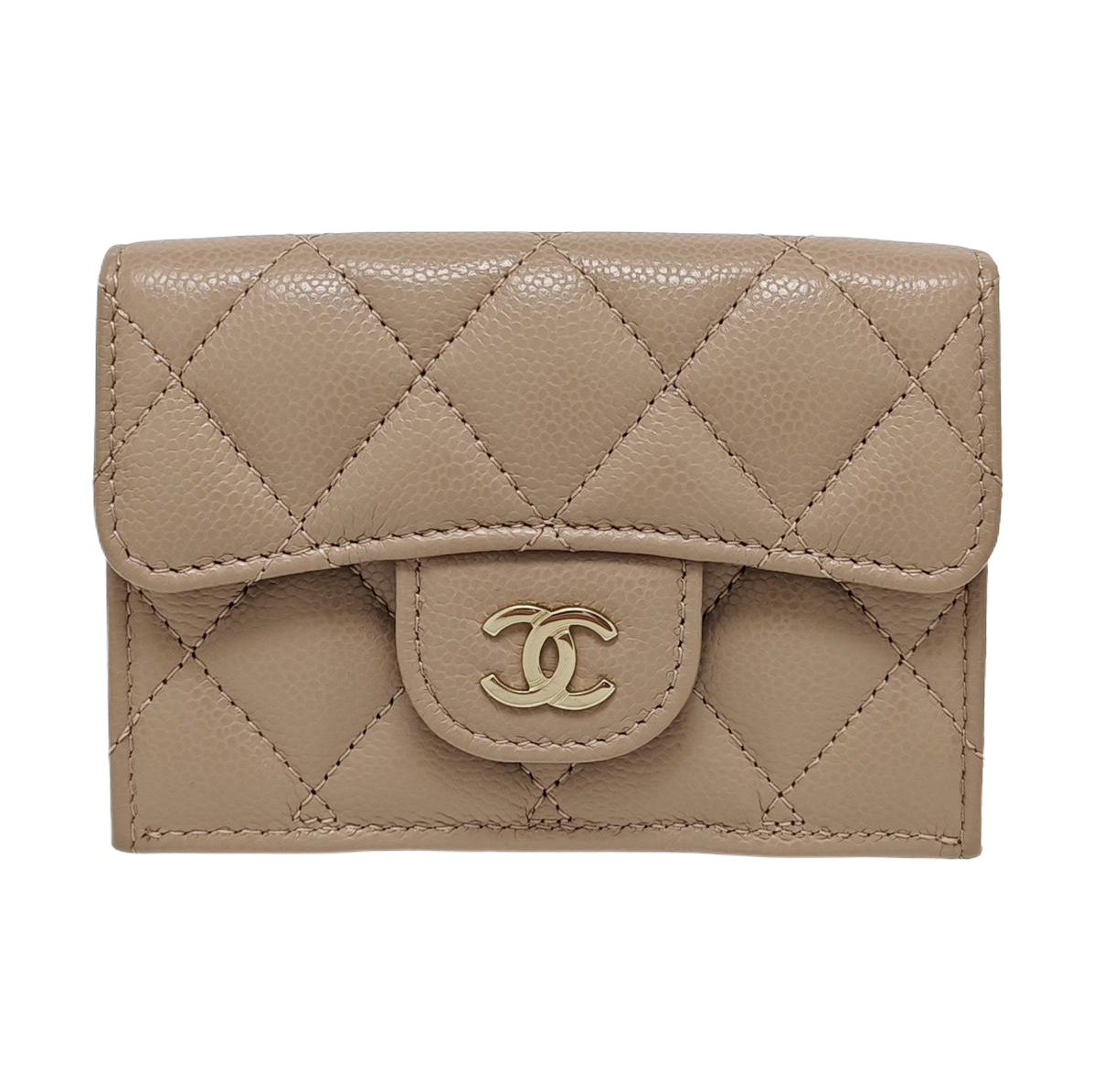 CLASSIC FLAP Quilted Grained Calfskin Pink Wallet