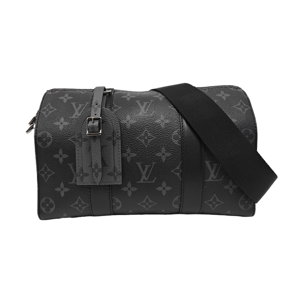 KEEPALL Monogram Coated Canvas Black