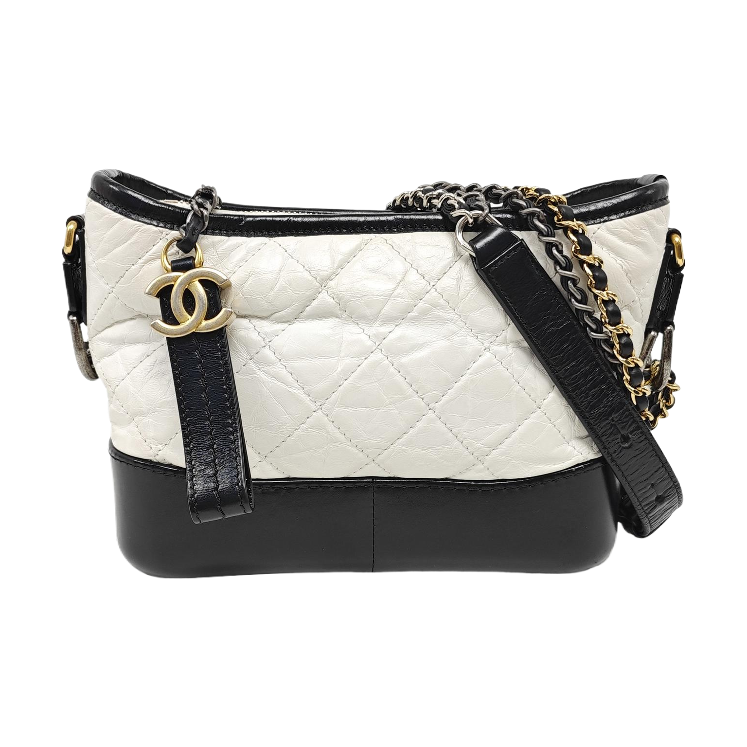 GABRIELLE Small Quilted Calfskin White