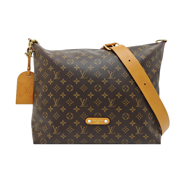 Monogram Coated Canvas Shoulder Bag GM Brown