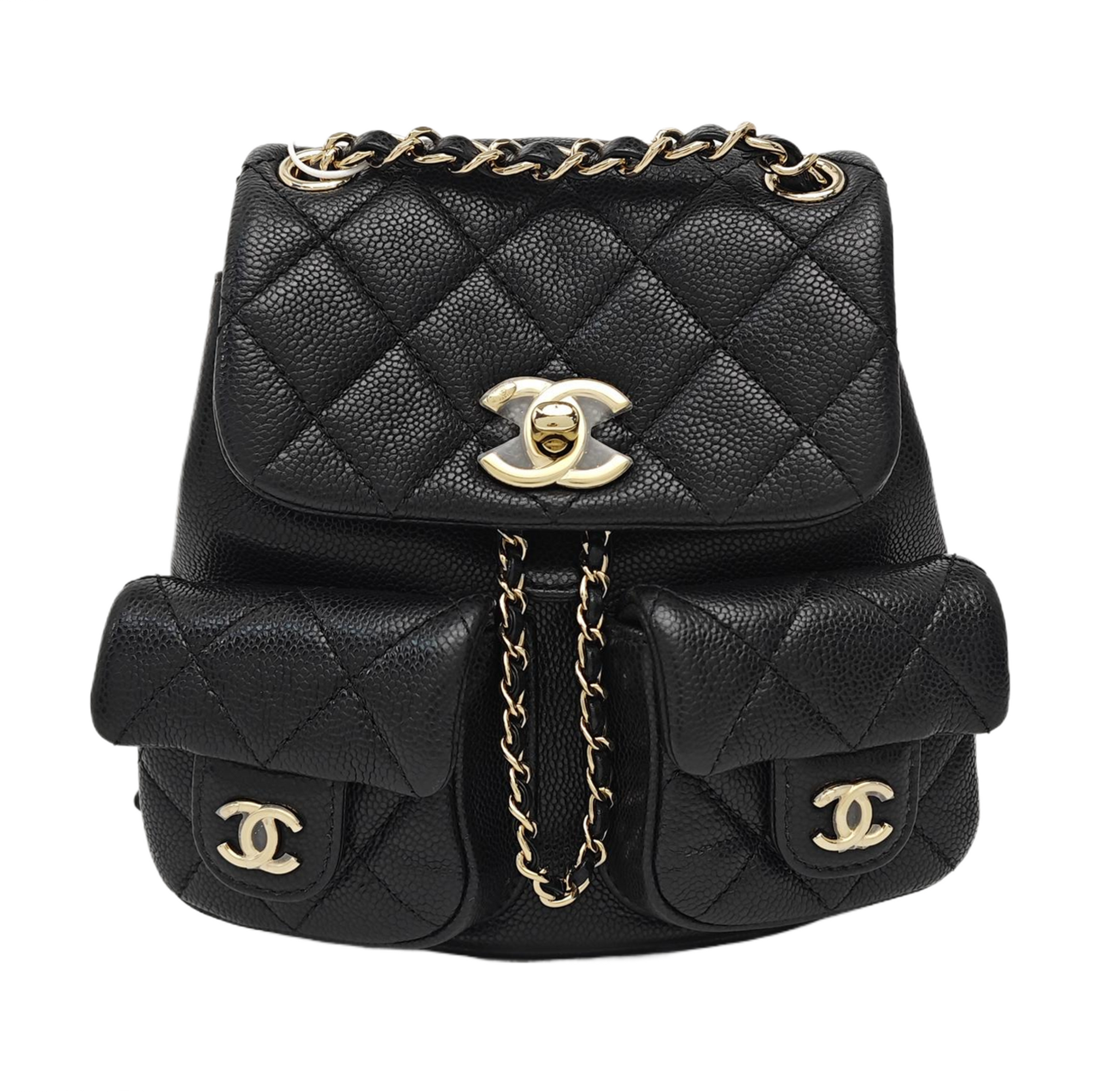 DUMA Small Quilted Grained Calfskin Black