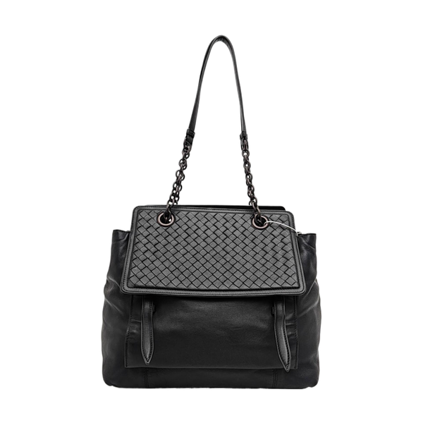 Lambskin Top Handle Bag Black
