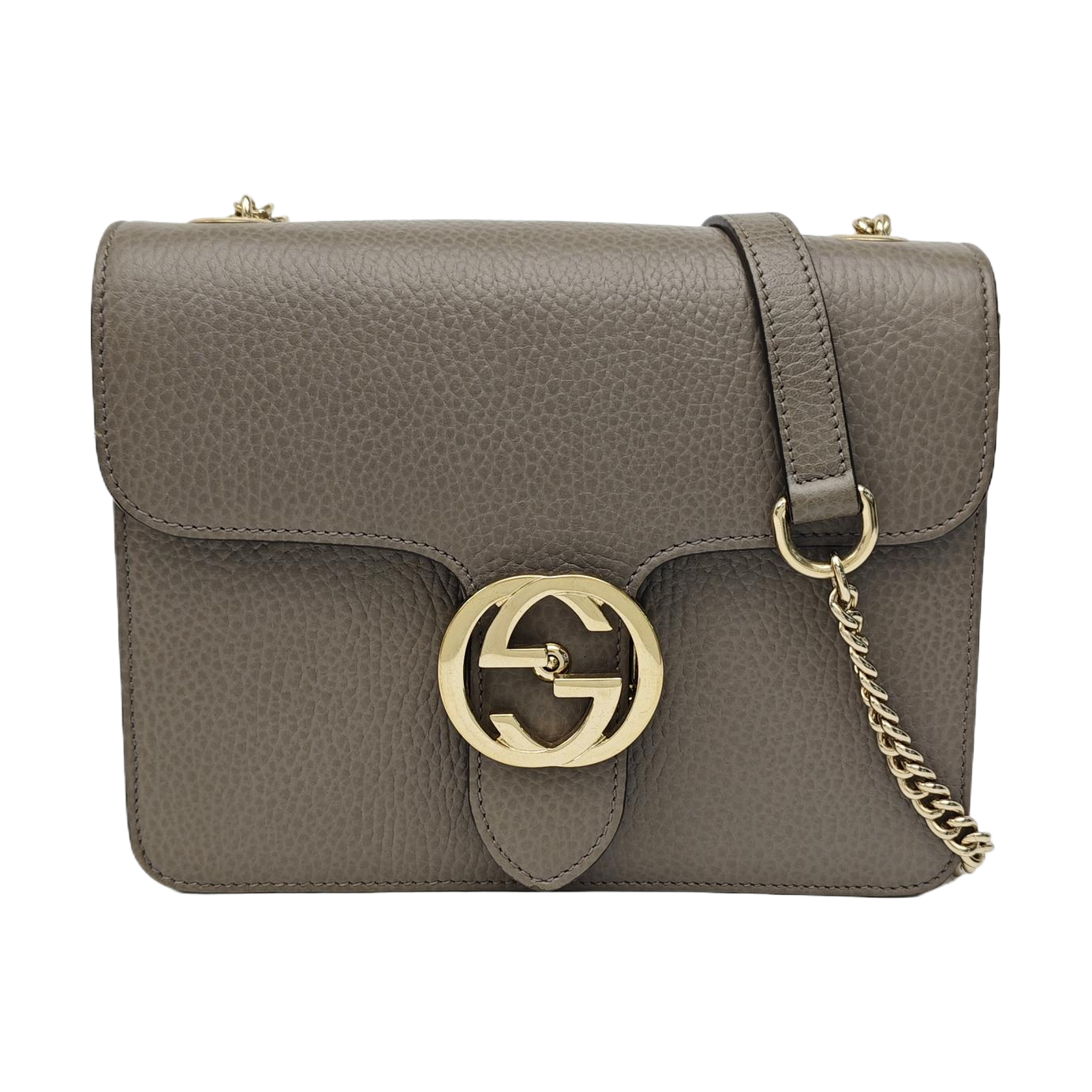 Interlocking G Small Calfskin Gray