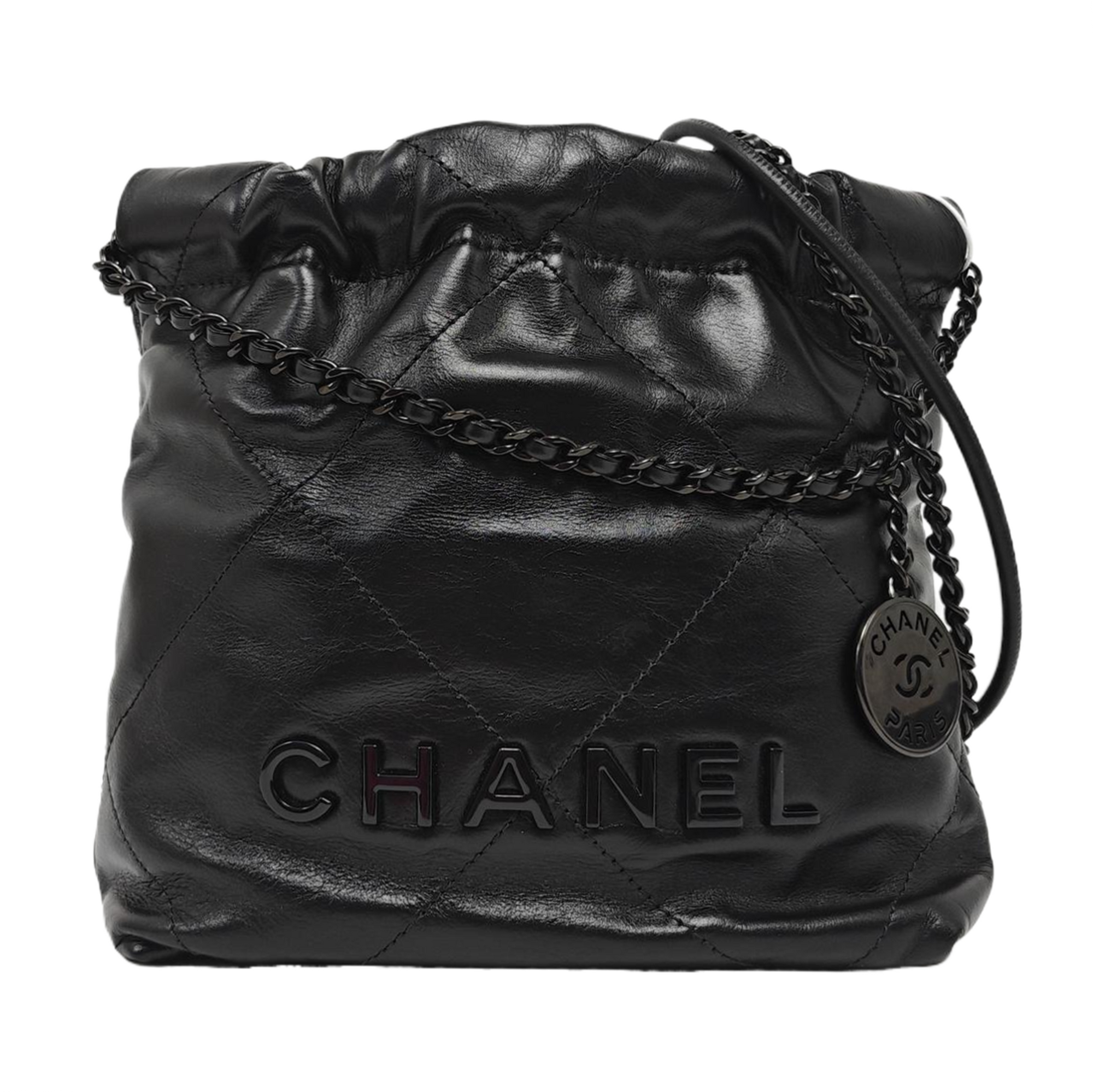 CHANEL 22 Mini Quilted Calfskin Black