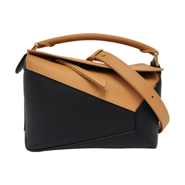 Puzzle Small Quilted Calfskin Black