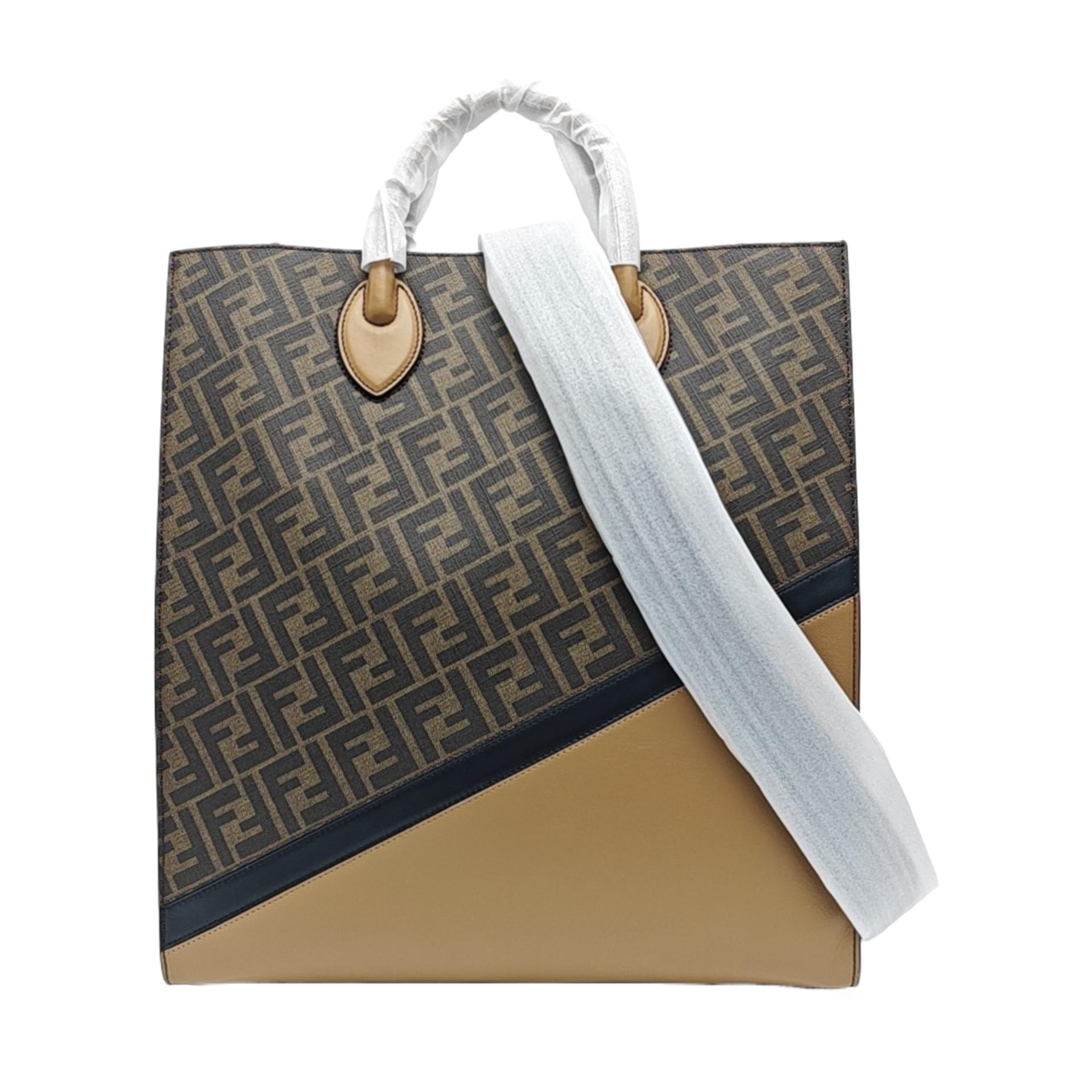 Coated Canvas Tote Bag Brown