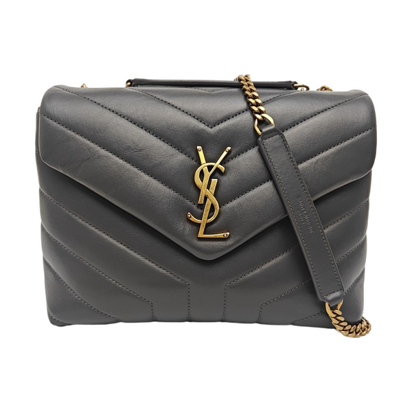 LOULOU Small Quilted Calfskin Gray