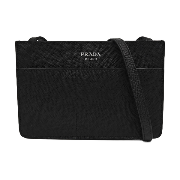 Saffiano Calfskin Shoulder Bag Black