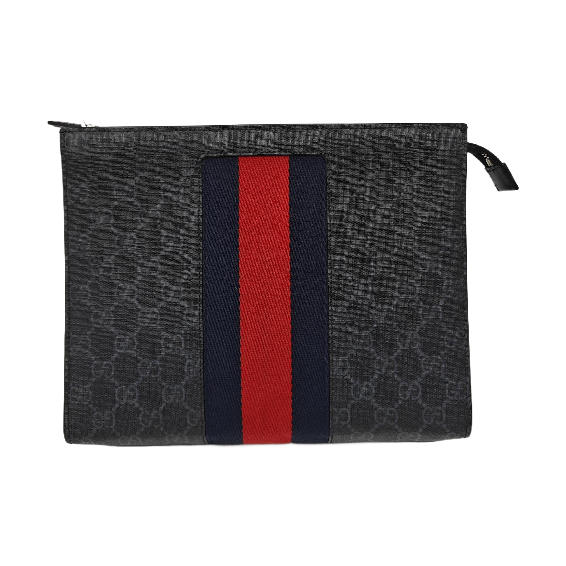 GG Supreme Monogram Coated Canvas Gray