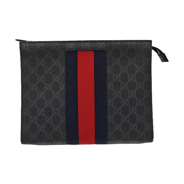 GG Supreme Monogram Coated Canvas Gray