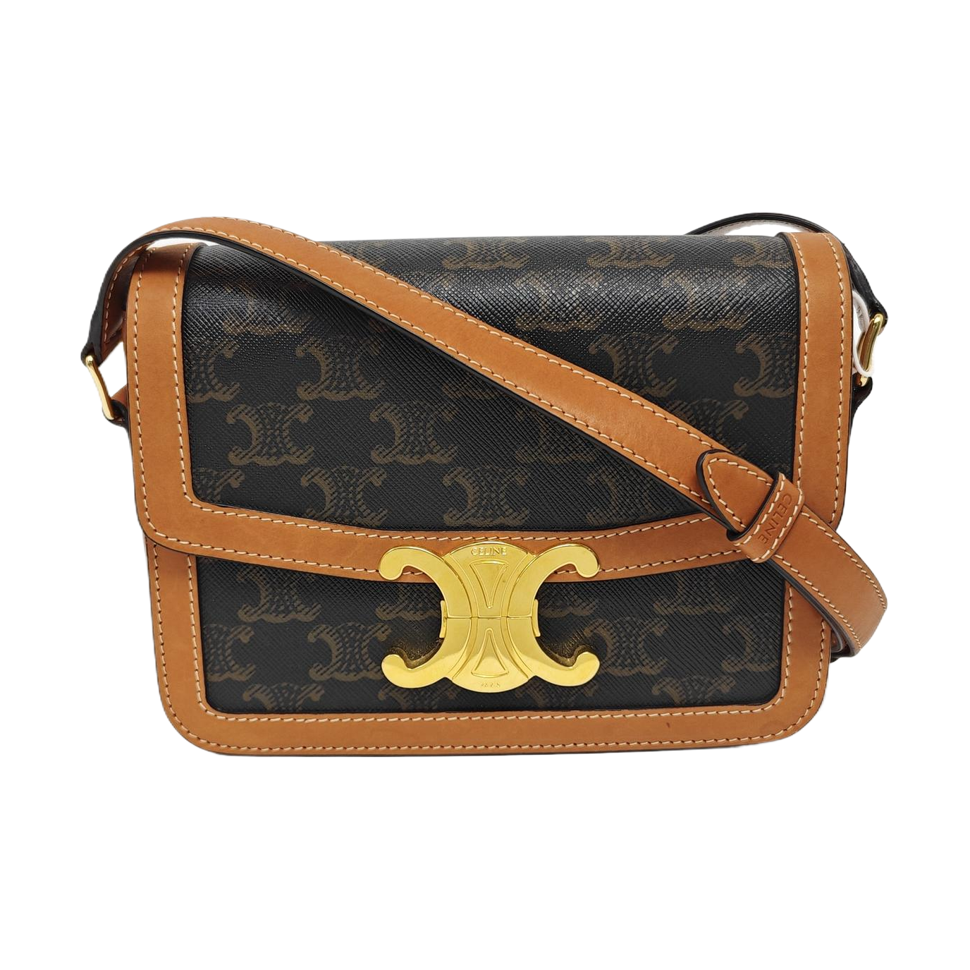 TRIOMPHE Small Coated Canvas Brown