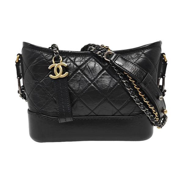 GABRIELLE Small Quilted Calfskin Black