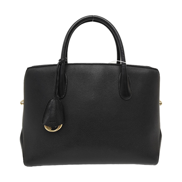 Calfskin Top Handle Bag Black