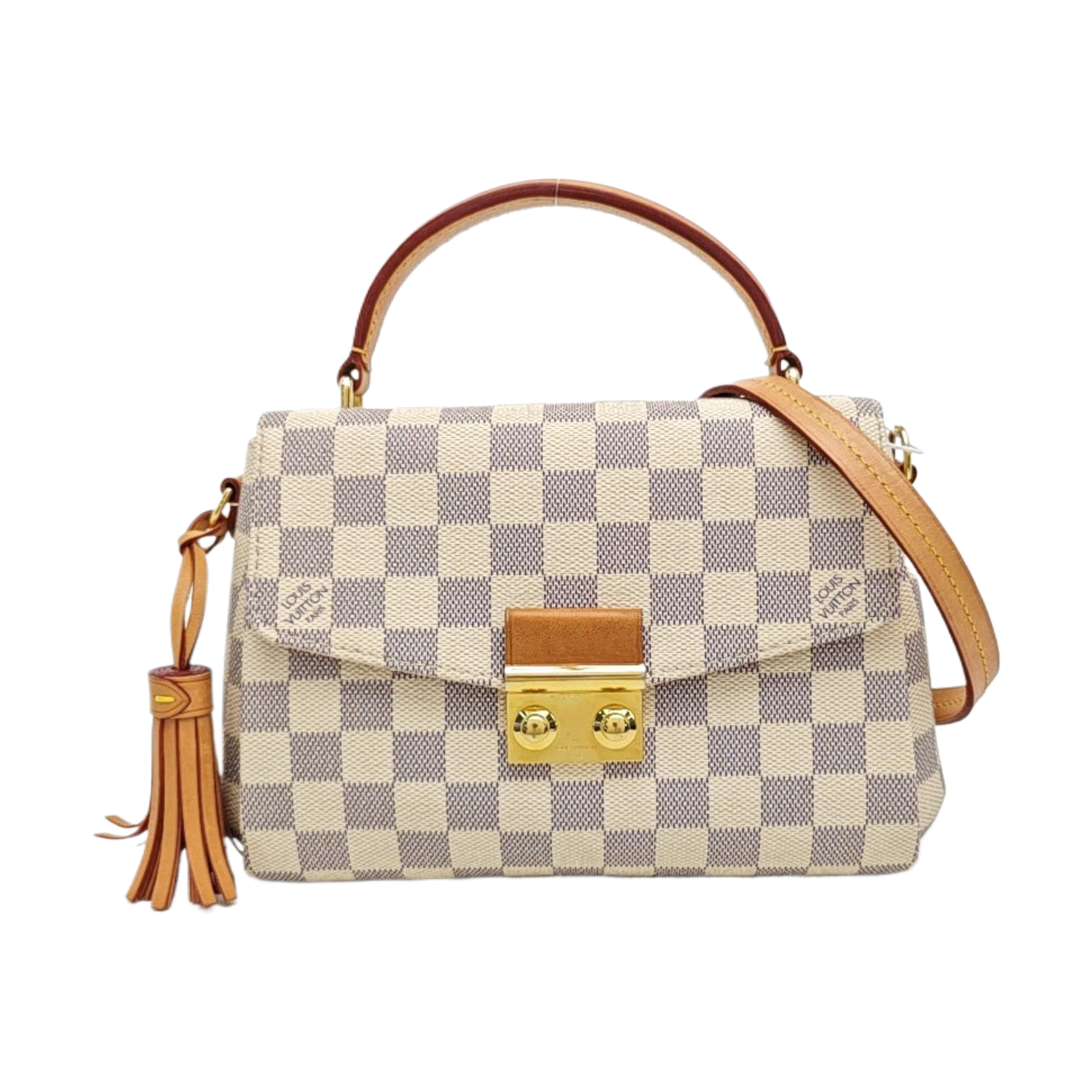 CROISETTE Damier Azur Coated Canvas White