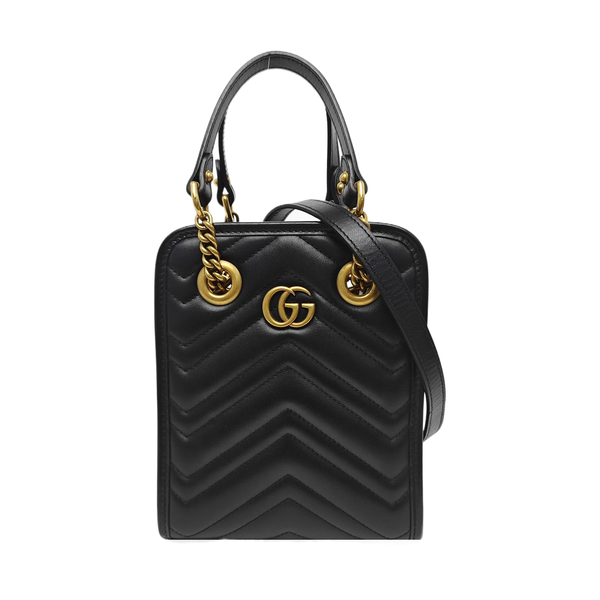 GG Marmont Mini Quilted Calfskin Black