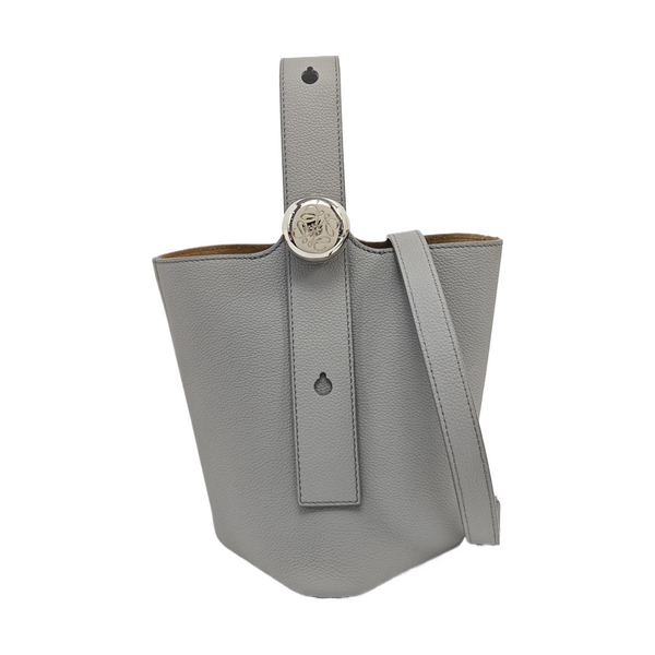 Pebble Bucket Mini Calfskin Gray