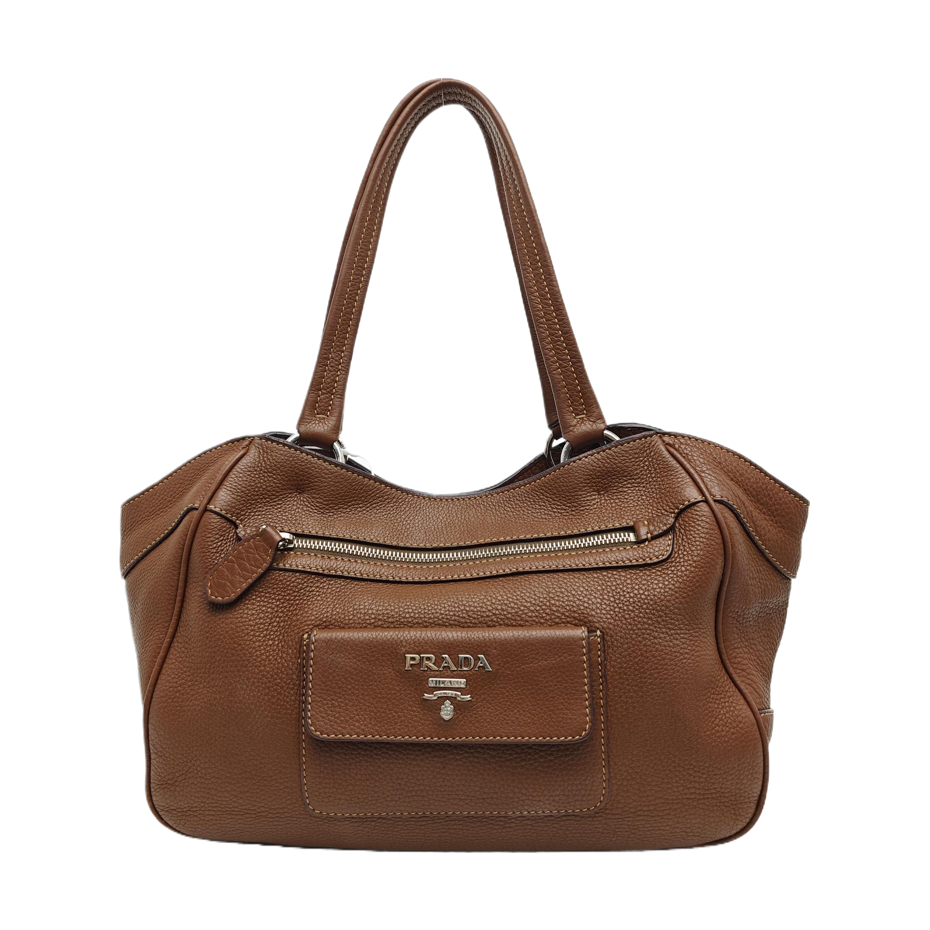 Calfskin Shoulder Bag Brown