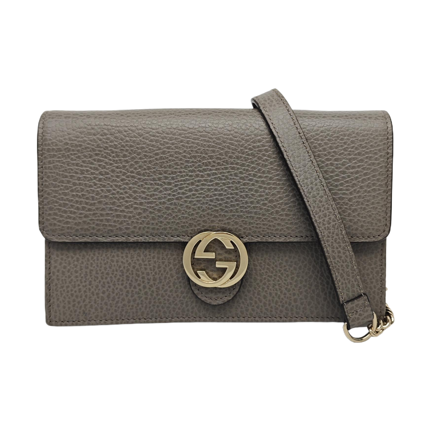 Interlocking G Small Calfskin Gray
