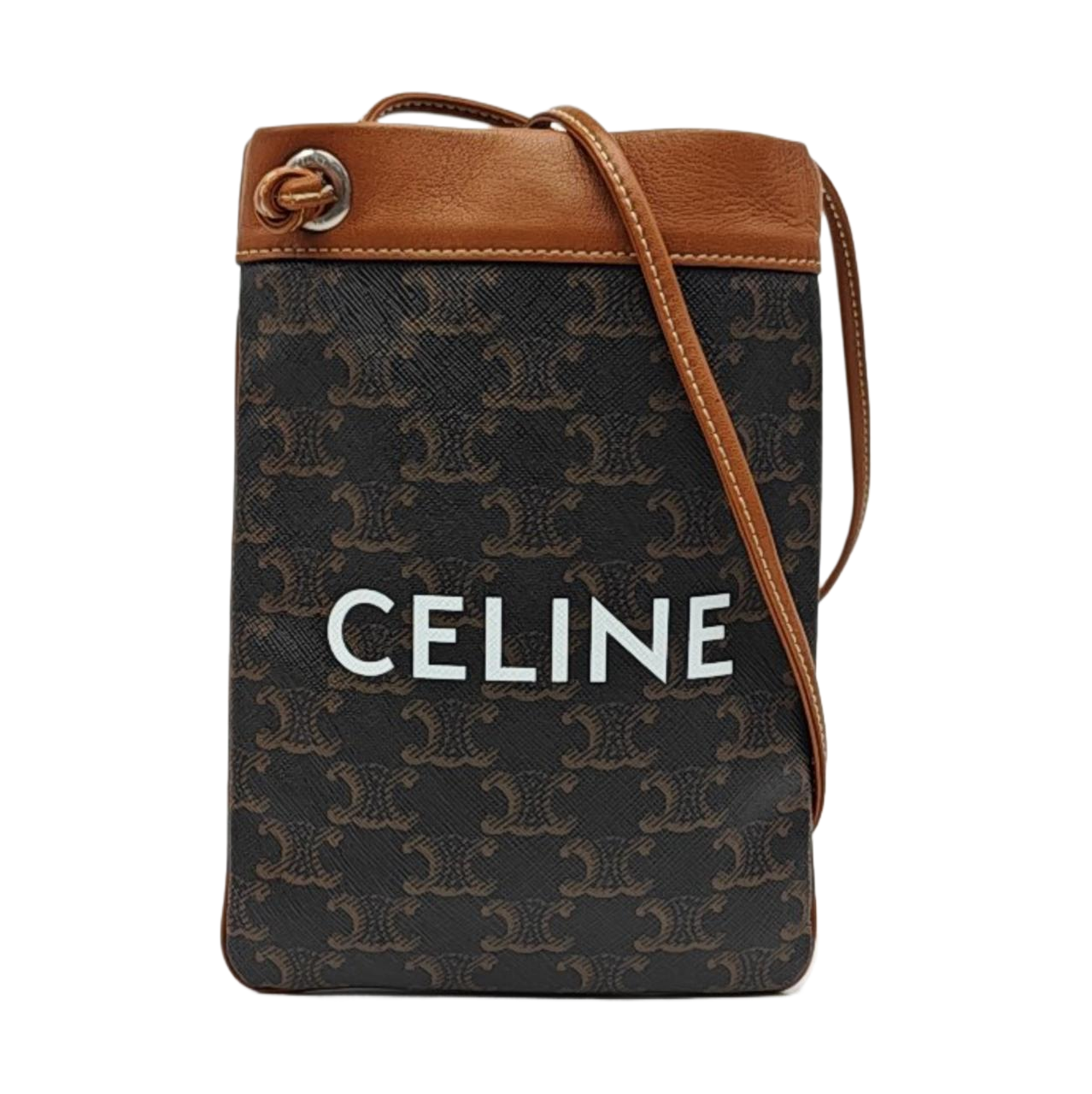 TRIOMPHE Small Coated Canvas Brown