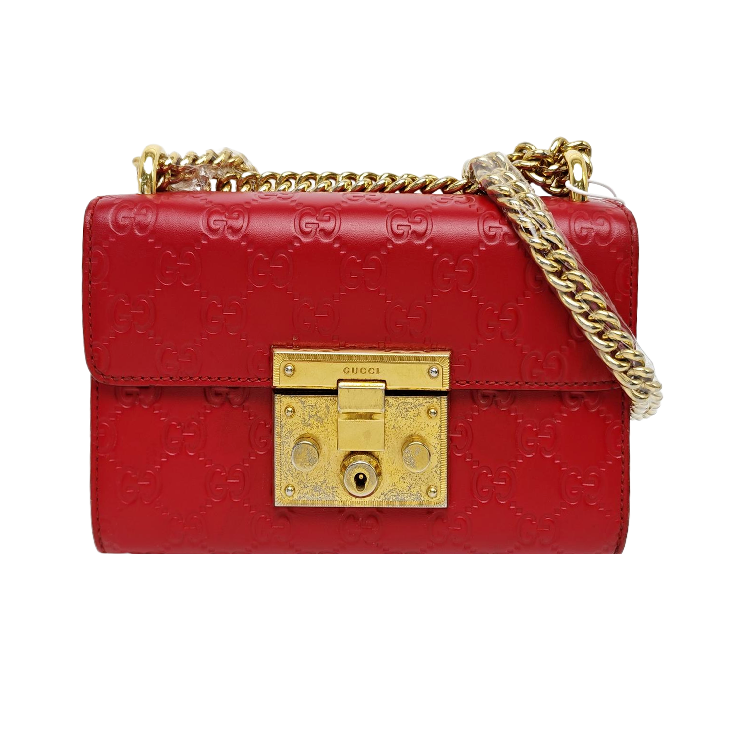 Padlock Small Monogram Calfskin Red