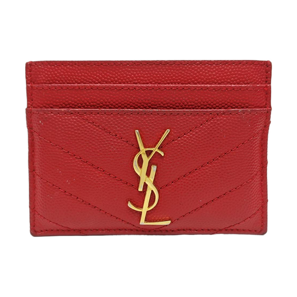MONOGRAM Quilted Calfskin Red Card Holder