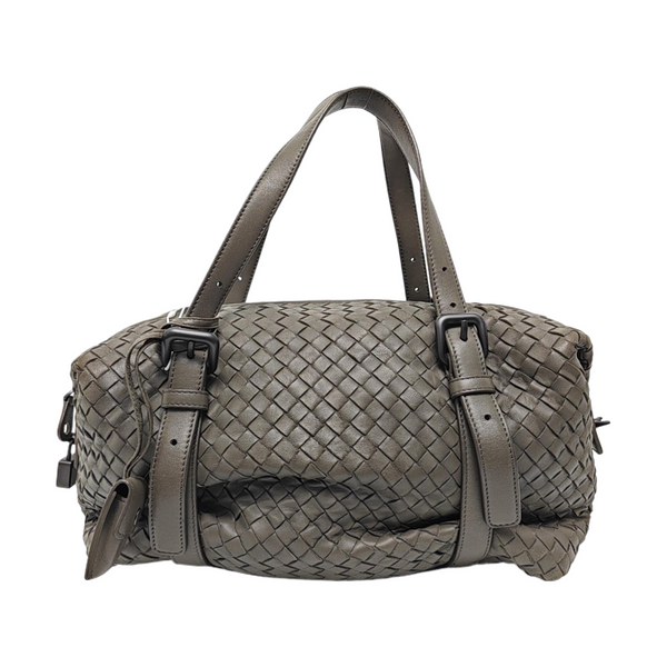 Lambskin Top Handle Bag Gray