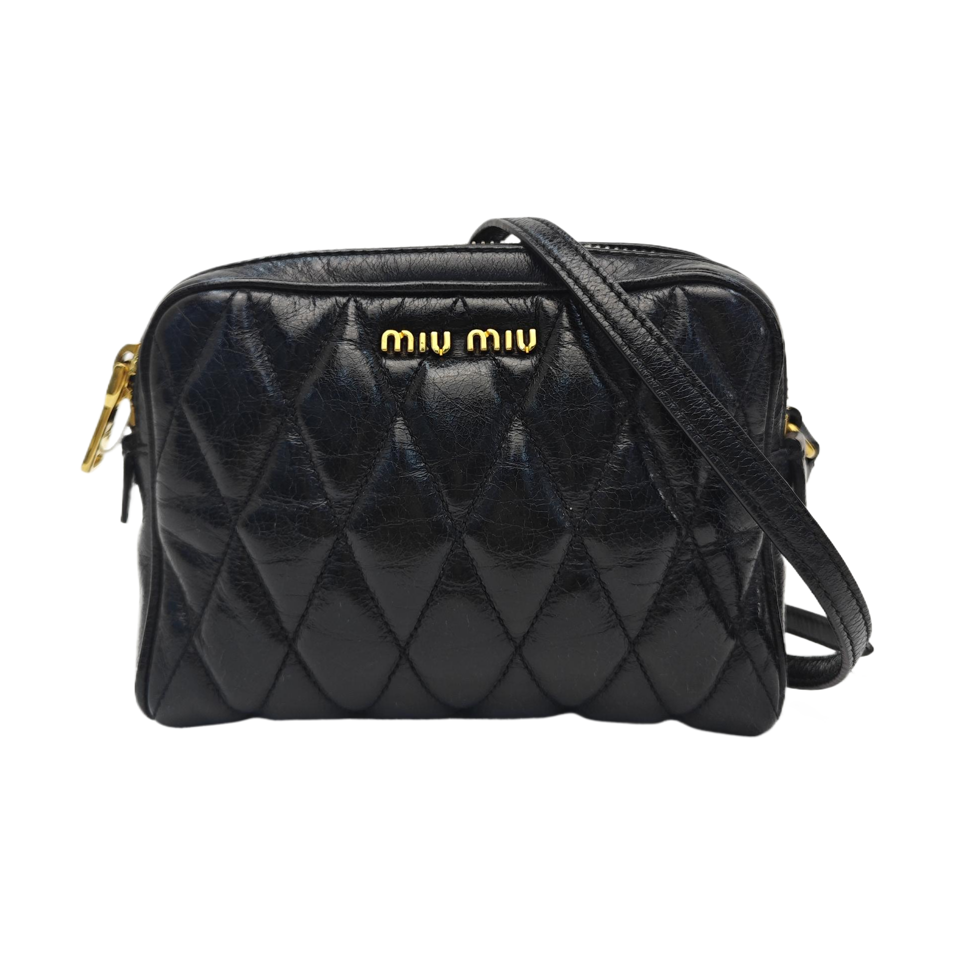 Quilted Lambskin Shoulder Bag Black