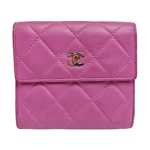 Quilted Lambskin Wallet Purple