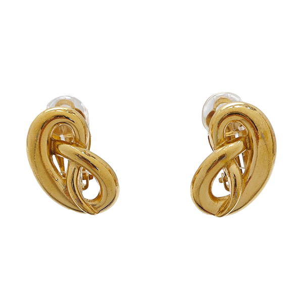 Twisted Metal Gold Clip On Earrings