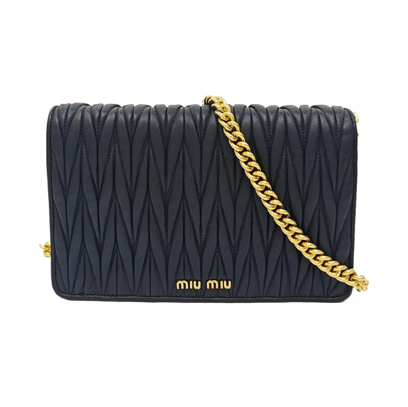 Miu Délice Quilted Lambskin Black