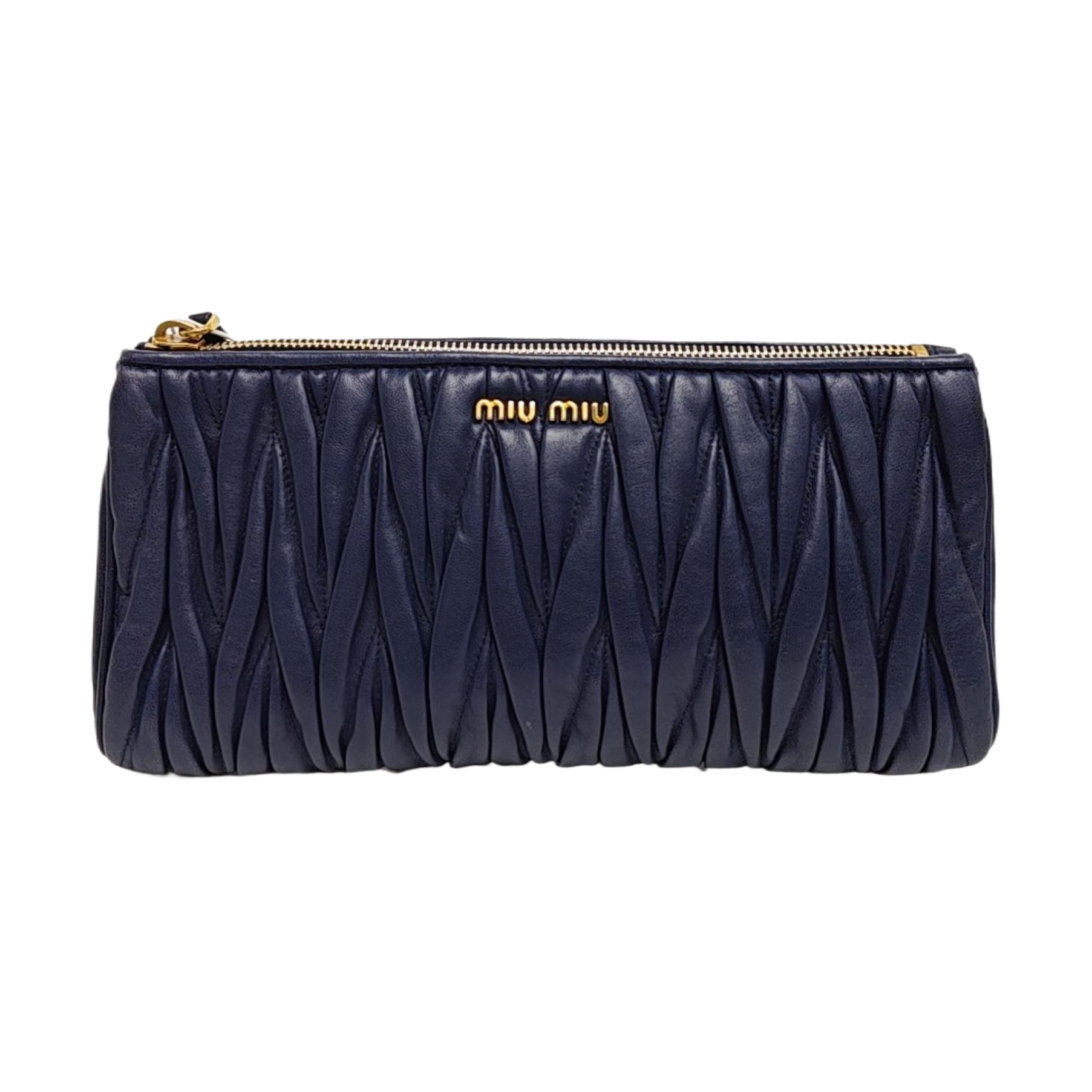 Quilted Lambskin Clutch Blue