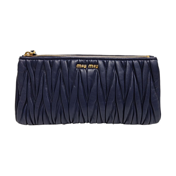 Quilted Lambskin Clutch Blue