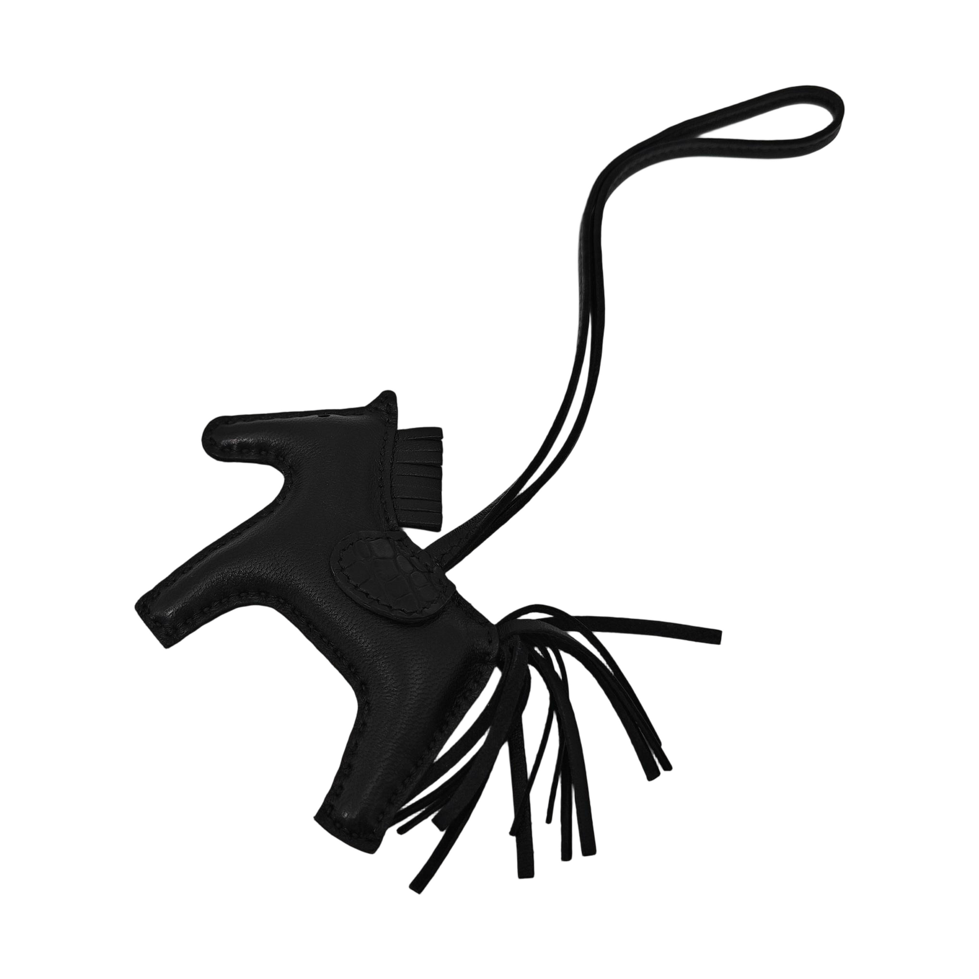 Leather Bag Charm Black