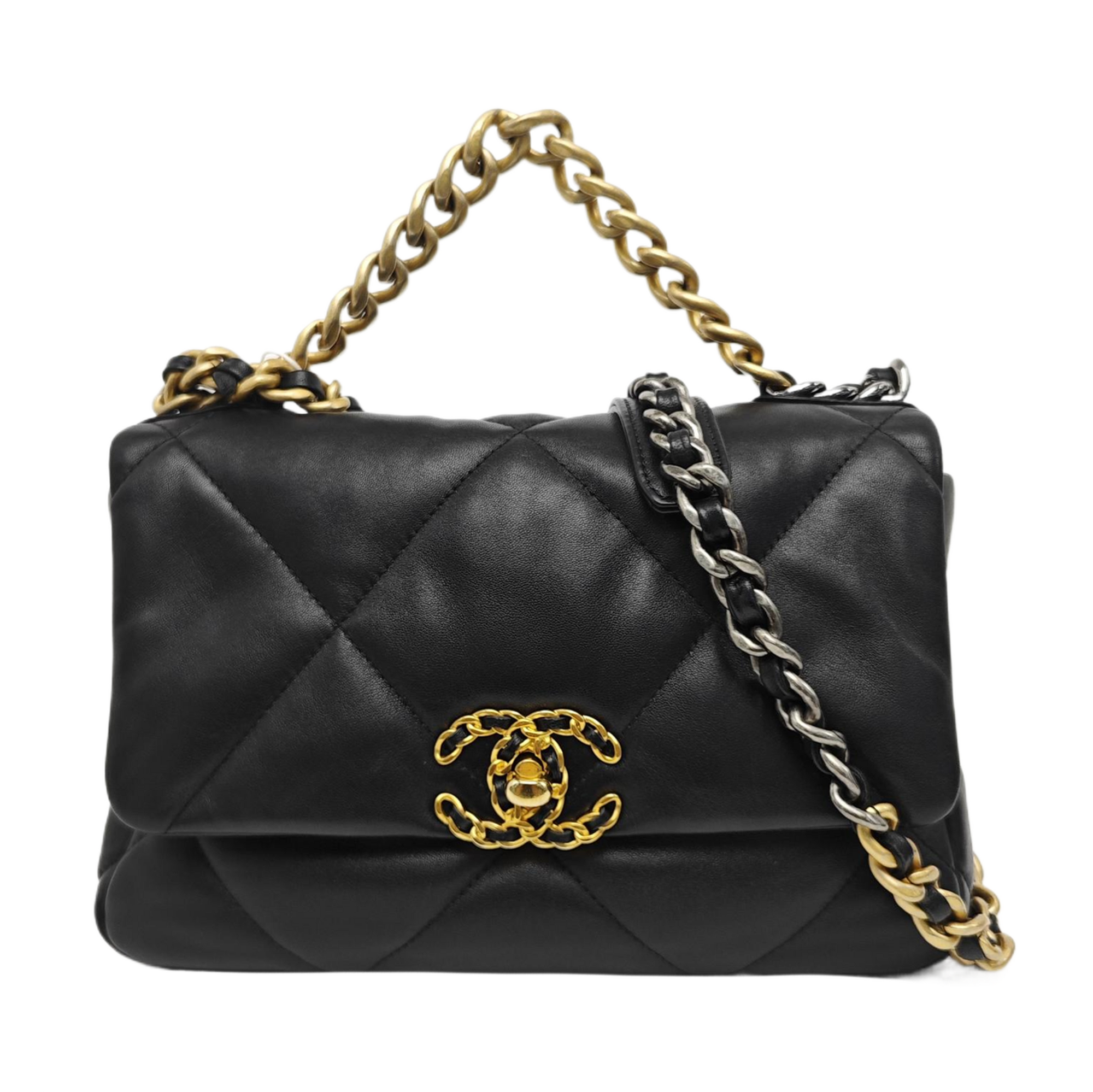 CHANEL 19 Small Quilted Lambskin Black