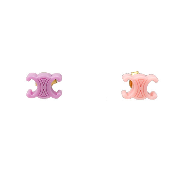 Resin Red Stud Earrings