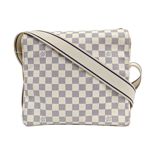 NAVIGLIO Damier Azur Coated Canvas White