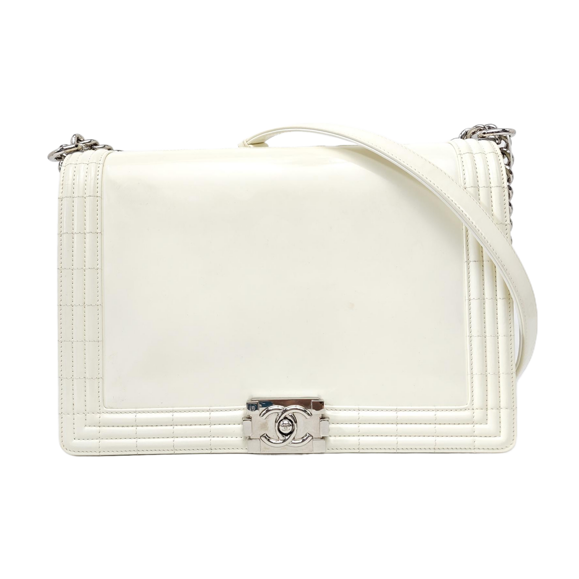 BOY CHANEL Maxi Calfskin Beige