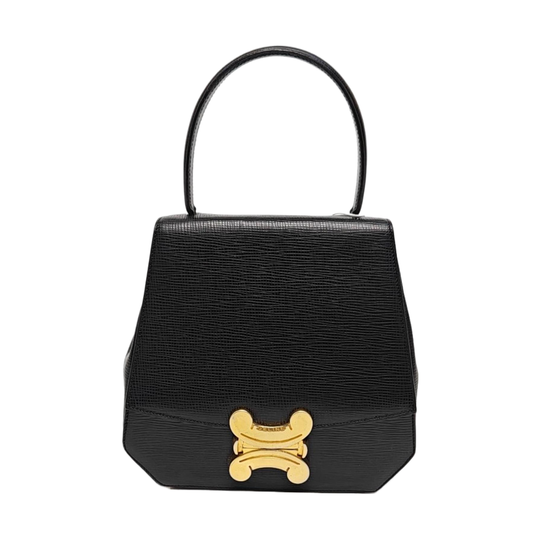 Calfskin Top Handle Bag Black