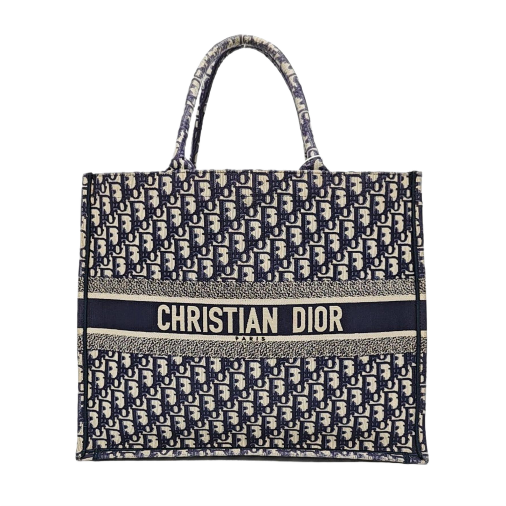 Book Tote Large Oblique Canvas Beige