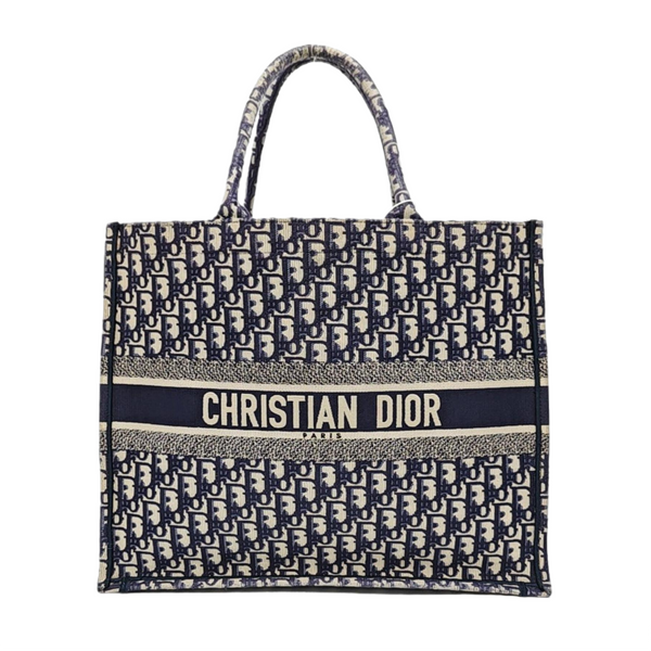 Book Tote Large Oblique Canvas Beige
