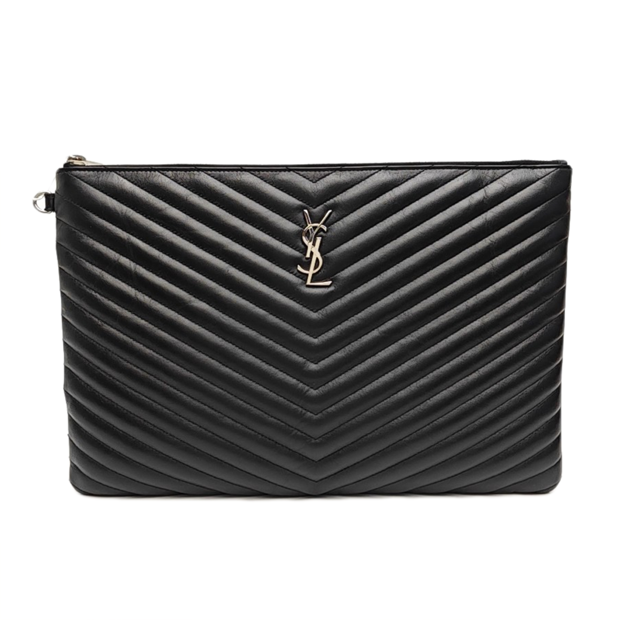 Quilted Calfskin Clutch Black