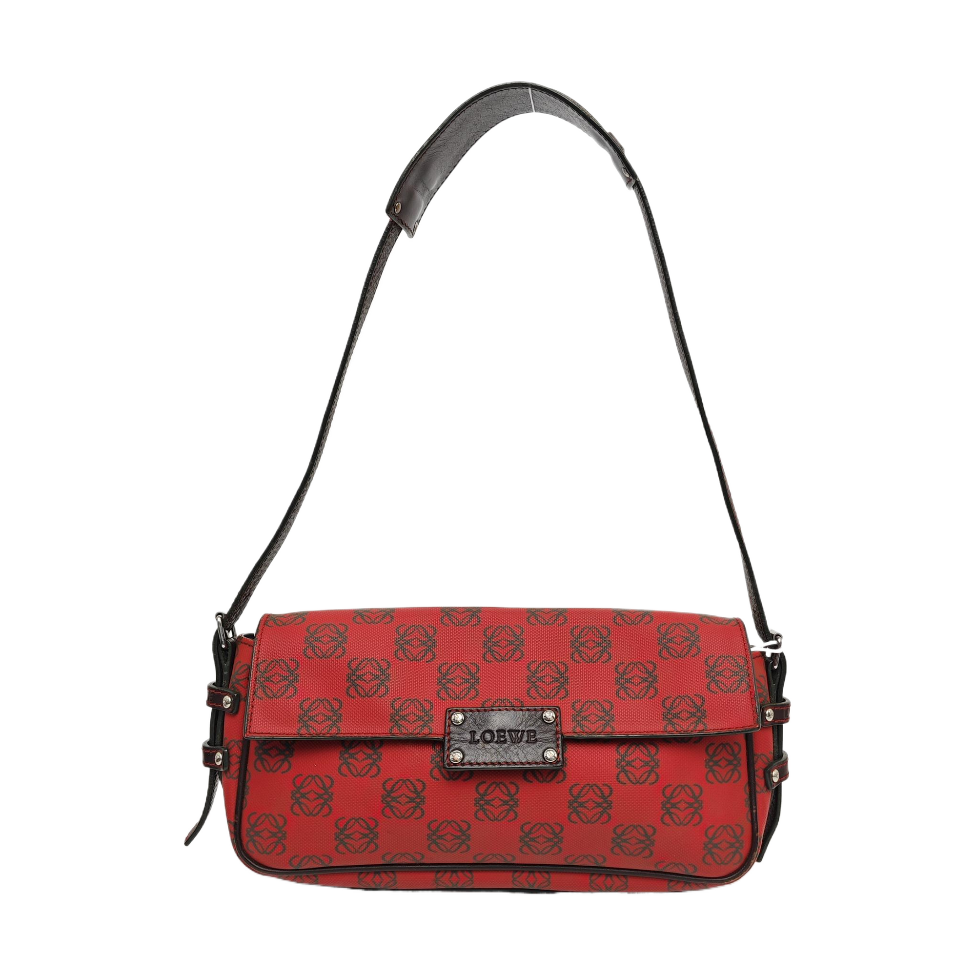 Monogram Coated Canvas Shoulder Bag Red