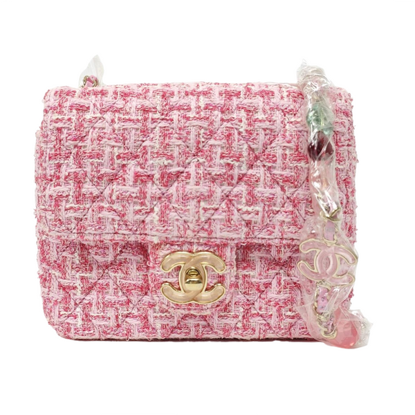 CLASSIC FLAP Mini Quilted Wool Pink
