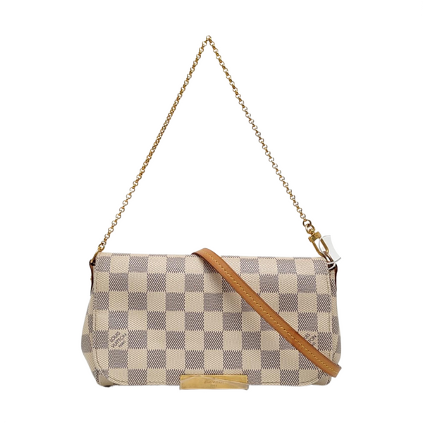 FAVORITE PM Damier Azur Coated Canvas White
