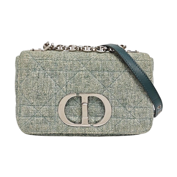 Dior Caro Small Cannage Fabric Green