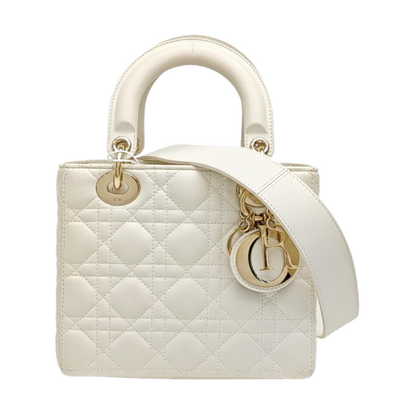 Lady Dior Small Cannage Lambskin White