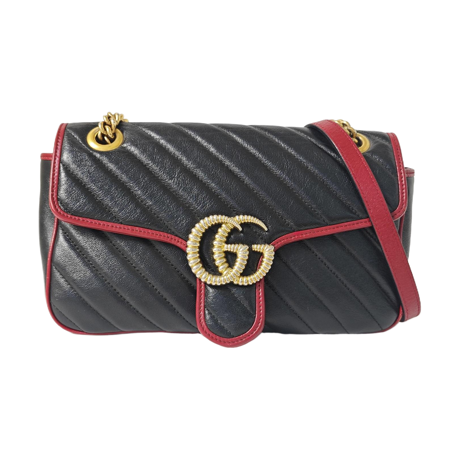 GG Marmont Medium Quilted Calfskin Black