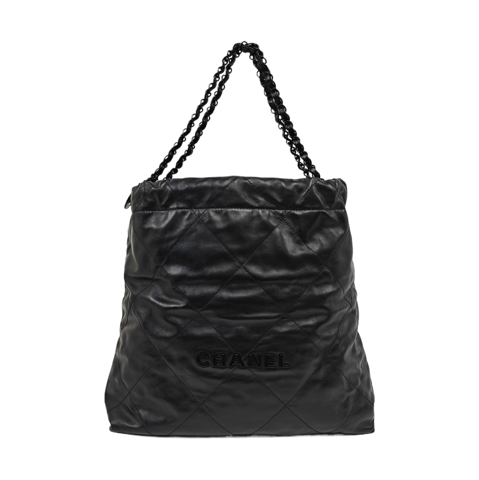 CHANEL 22 Medium Quilted Calfskin Black