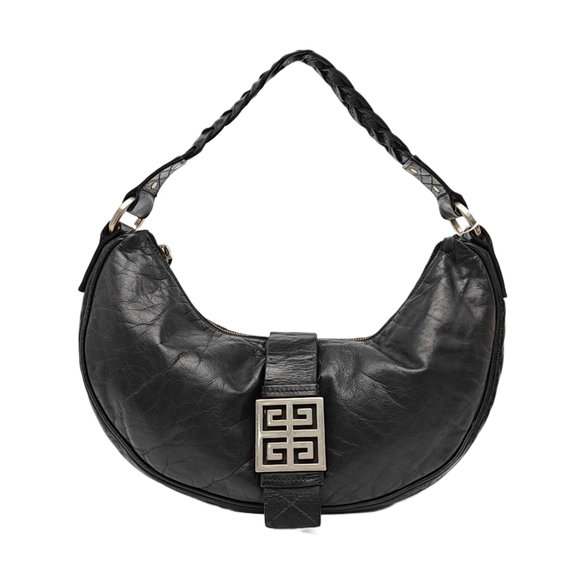 Calfskin Top Handle Bag Black
